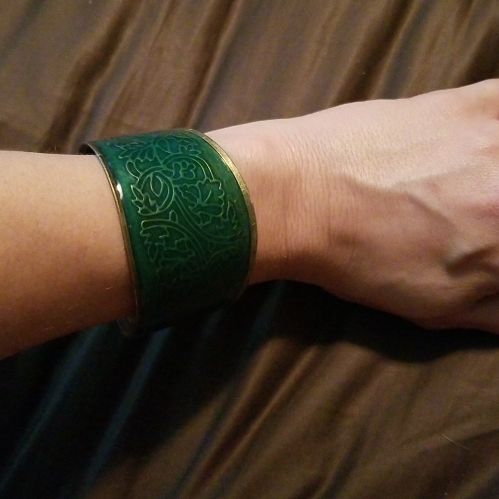 Turquoise and Gold Cuff Bracelet